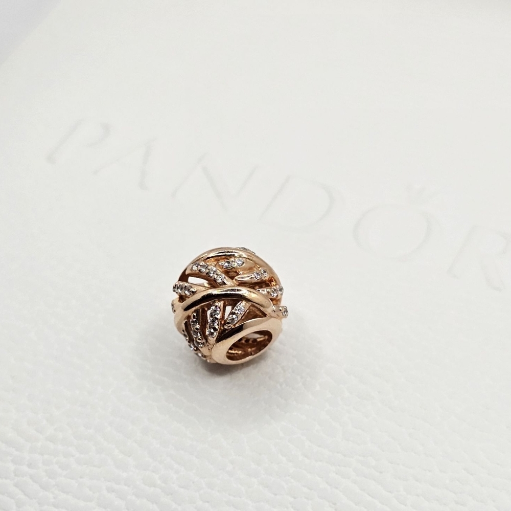 🎁 Authentic Pandora ⭐️RETIRED⭐️ ROSE FEATHER CHARM - Picture 6 of 7